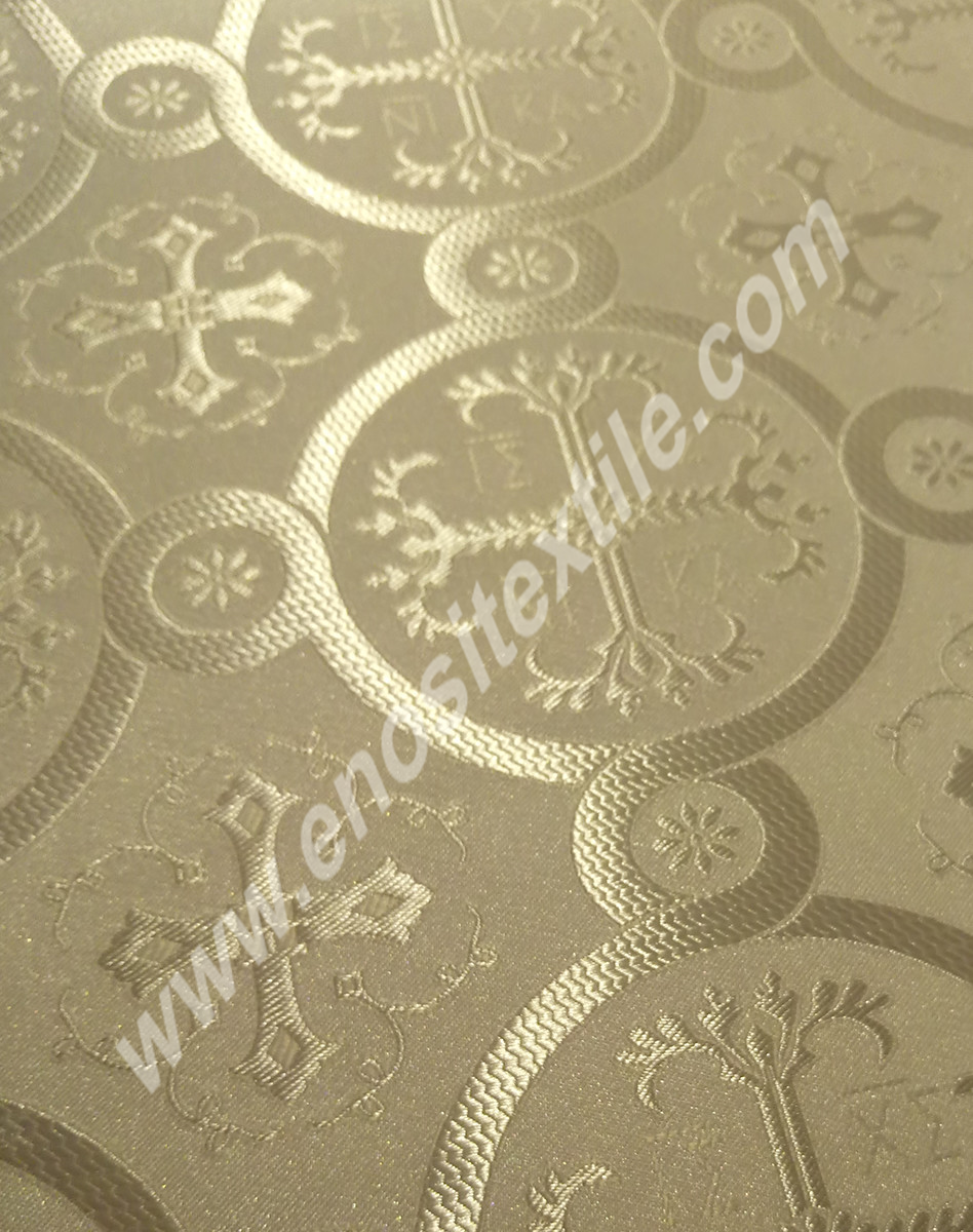 KL-026 White-Silver Brocade Fabrics